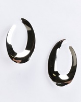 Joy Collectables Open Ended Statement Hoop Earrings Silver-tone Photo