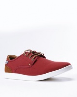 Bata Back Detail Casual Lace Up Shoes Burgundy Photo