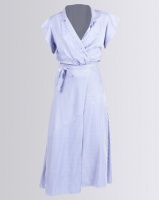Paige Smith Wrap Dress Short Sleeve Blue Stripe Photo