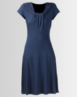 G Couture Gathered Neck Detail Soft Dress Blue Photo