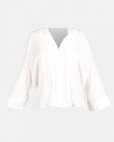 G Couture Button Down Crochet Inset Blouse White Photo