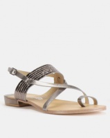 Gino Paoli Cross Over Thong Sandals Pewter Photo