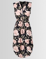 Revenge Zip Front Rose Dress Navy Photo