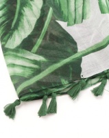 G Couture Palm Tree Tassel Scarf Green Photo