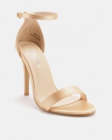 Utopia Satin Barely There Heels Gold Photo
