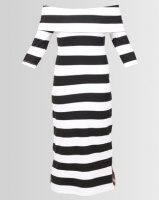 Paige Smith Striped Dress Black & White Photo