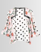 Paige Smith Boho Floral & Spot Detail Shirt Multi Photo