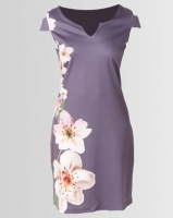 G Couture Peep Shoulder Bodycon Dress Violet Photo