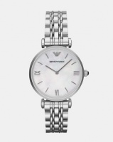 Emporio Armani Gianni T-Bar Leather Watch Silver Photo
