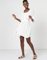 Utopia A-line Dress With Lace Up Detail White Photo