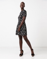New Look Ditsy Floral Soft Touch Skater Dress Black Photo