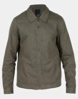 New Look Zip Through Shacket Dark Khaki Photo