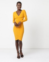 AX Paris Ruched Sleeved Dress Mustard Photo