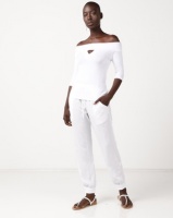 Slick Bianca Off Shoulder Fitted Top White Photo