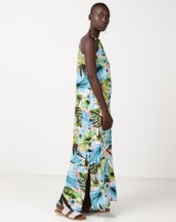 Slick Nova Styled Dress With Contrast Tropical Print Multi Photo