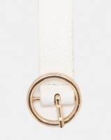 Joy Collectables Ring Buckle Belt White Photo