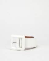 Joy Collectables Square Buckle Belt White Photo