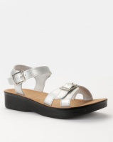 Angelsoft Nicole Leather Wedges Silver Photo