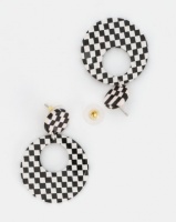 Miss Maxi Check Me Out Circle Drop Earrings Monochrome Photo