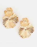 Miss Maxi Leaf Drop Earrings Gold Photo