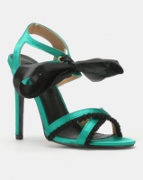 MHNY By Madison Brittany Two Tone Heeled Sandals Green/Black Photo