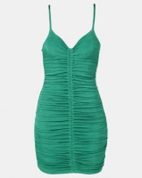 Sissy Boy Rusched Detail Strappy Bodycon Dress Green Photo