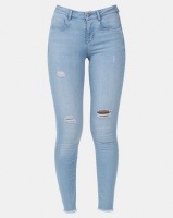 Sissy Boy Axel Mid Rise With Rip & Repair Skinny Jeans Med Blue Photo