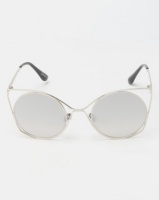 Seduction Framed Cat Eye Sunglasses Silver-tone Photo