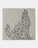 Royal T Wolf Linen Cushion Cover Brown Photo