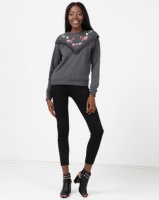 Brave Soul Sweatshirt With Embroidery Charcoal Photo