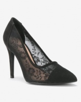 New Look Lace Stiletto Heel Pointed Courts Black Photo