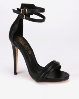 London Hub Fashion Double Ankle Strap Heeled Sandals Black Photo