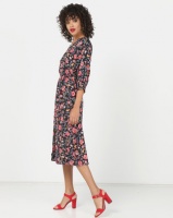 London Hub Fashion Floral Button Up Midi Dress Multi Photo