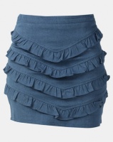 Goldie Pleat Me Denim Mini Skirt Blue Photo