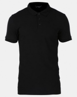 New Look Ribbed Polo Shirt Black Photo