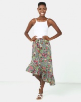 Utopia Stripe Floral Ruffle Skirt Multi Photo