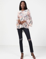 Revenge Flared Hem & Sleeve Top Grey Photo