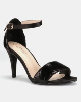 LaMara Glitter Heeled Sandals Black Photo