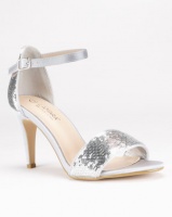 LaMara Glitter Heeled Sandals Silver Photo