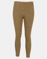 New Look Houndstooth Check Leggings Dark Mustard Photo