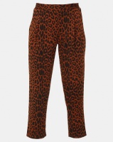 New Look Leopard Print Pull-On Trousers Brown Photo