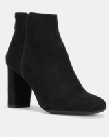 New Look T Bloomed Suedette Block Heel Ankle Boots Black Photo