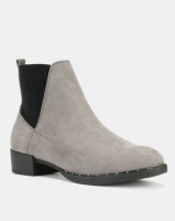 New Look Doug 2 Suedette Studded Sole Chelsea Boots Mid Grey Photo