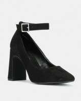 New Look Salissa Suedette Flared Heel Court Shoes Black Photo