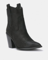 New Look Brady Leather-Look Western Calf Boots Black Photo