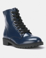 New Look Charles 4 Chunky Lace-Up Boots Navy Photo