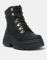 New Look Chunk Chunky Lace Up Hiker Boots Black Photo