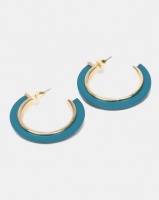 New Look Resin Metal Inlay Hoop Earrings Multi Photo