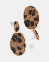 Black Lemon Wilma Cheetah Drop Earrings Brown Photo