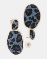 Black Lemon Wilma Cheetah Drop Earrings Blue Photo